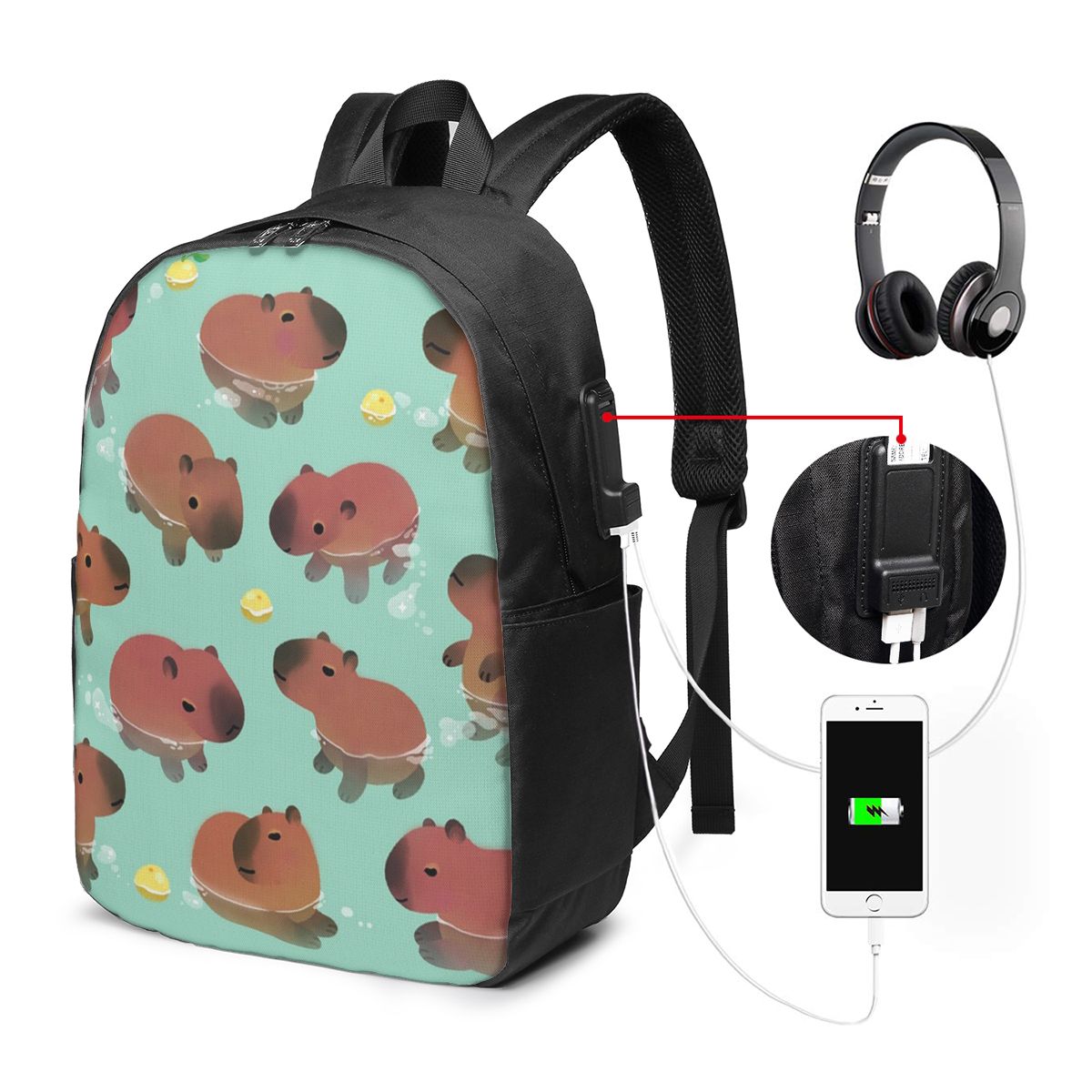 Capybara Animal Pattern Backpa - огляд і ціна Laptop Bag