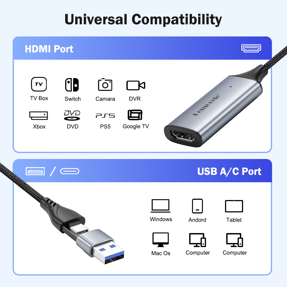 Lemorele USB 2.0 Video Capture - огляд і ціна Hdmi Cable
