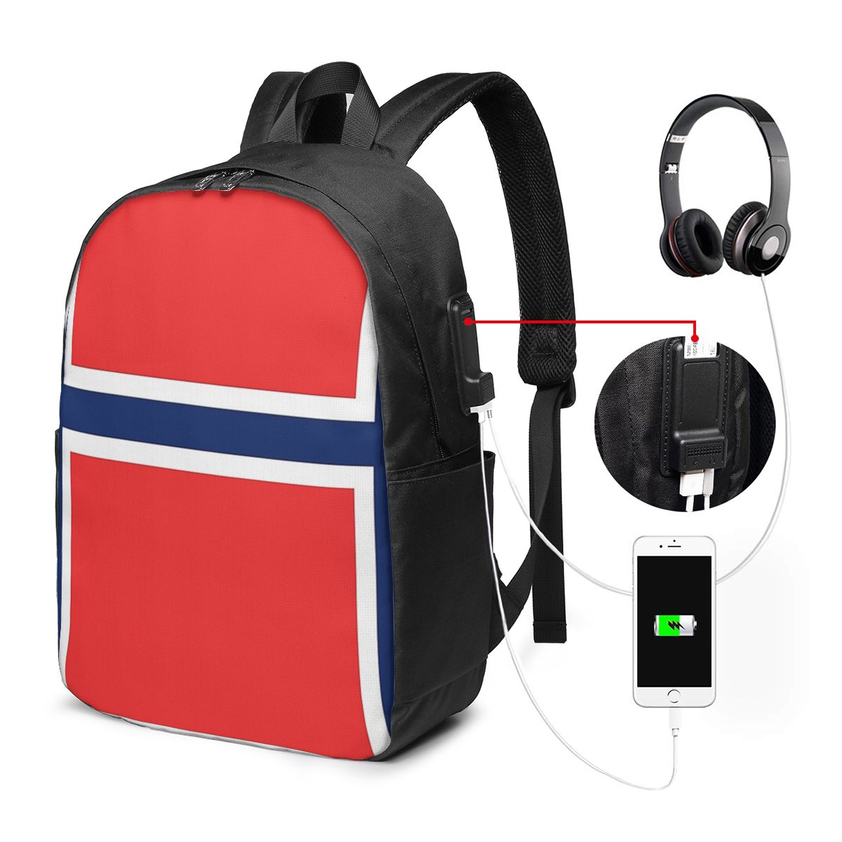 Norway Flag Backpack Travel No - огляд і ціна Laptop Bag
